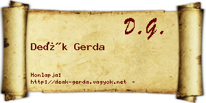 Deák Gerda névjegykártya