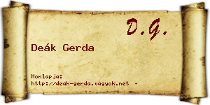 Deák Gerda névjegykártya